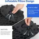 Goowin Bath Pillows for Tub, New Generation Skin-Friendly Silicone Bath Pillow, Luxury Bathtub Pillow for Head and Neck, Powerful Suction Tub Pillow for Bathtub with Inflatable Airbag (Black)