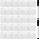 32 Pieces Basket Labels Clip Set, Include 30 Kitchen Clip Label Holder Removable PVC Bin with 2 Chalk Marker for Basket Pantry Organization Box (White Label Clip, Black Pen)