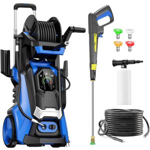 Pressure Washer Power Washer with Touch Screen, 5000PSIIMAX, 4 Quick Connect Nozzles and Foam Cannon, High Pressure Cleaning Machine for Cars/Fences/Driveways/Patios