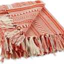DII Braided Striped Decorative Throw Blanket, 50x60, Vintage Orange/Red