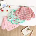 Long Sleeved Bibs,5 PCS Waterproof Wearable Bibs with Sleeves,Baby Feeding Smock, Medium : 6-24 Months