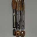 3 Pcs Wooden Kitchen Cooking Tongs - 12" Wood Kitchen Tongs for Cooking with Wooden Tips, Stainless Steel Non-Slip Walnut Salad Tongs, Wood Tong Cookware for Serving Food,BBQ