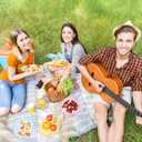 64 Pcs Gingham Dessert Paper Plates Set - 9 Inch 4 Color(Red/Blue/Green/Yellow) Disposable Round Paper Plate - Disposable Gingham Party Supplies - For Picnic Wedding Birthday