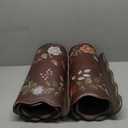 Collive Kitchen Mats Cushioned Anti Fatigue, Scalloped Waterproof Kitchen Floor Mat Brown Sink Rug 2 Piece Non Slip, Comfort Desk Standing Rugs for Bedroom, Office, Laundry (17.3"x47"+17.3"x29")