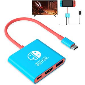 pdobq Switch Dock for Nintendo Switch2 Tv Adapter Portable Switch2 Docking Station, Switch TV Adapter Compatible Steam Deck/Switch OLED, USB C to HDMI Adapters Support 4K/1080P Switch2 TVs Dock Mode