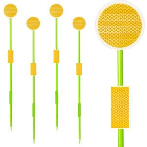 Driveway Markers Reflectors,Reflective Driveway Markers for Snow Plowing, 51Inch Fiberglass Pole Double Sided Reflectors for Driveway,Different Heights of Reflective (4Pcs)