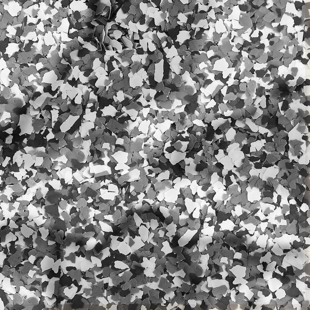 Fabbay 9 Kg/ 20 lb Decorative Color Chips Garage Floor Epoxy Kit Blend Paint Flakes Concrete Floor Coatings for Garage Paint Interior Exterior Walls(Black White Gray), 1 Count