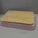 ALVOROG Rolling Cart with Drawer and Wood Table Top, 3 Tier Metal Rolling Utility Cart on Wheels with DIY Pegboards, Hanging Baskets,Hooks for Kitchen, Bedroom, Office, Craft Supplies (Cherry Blossom Pink)