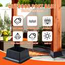 4" x 4" Post Base, 4 Pcs Post Brackets Inner Size 3.9"x3.9" Wood Fence Post Anchor Heavy Duty Powder-Coated Steel Post Bracket for Wood Deck Porch Railing Pergola Mailbox Support (4 Pcs)