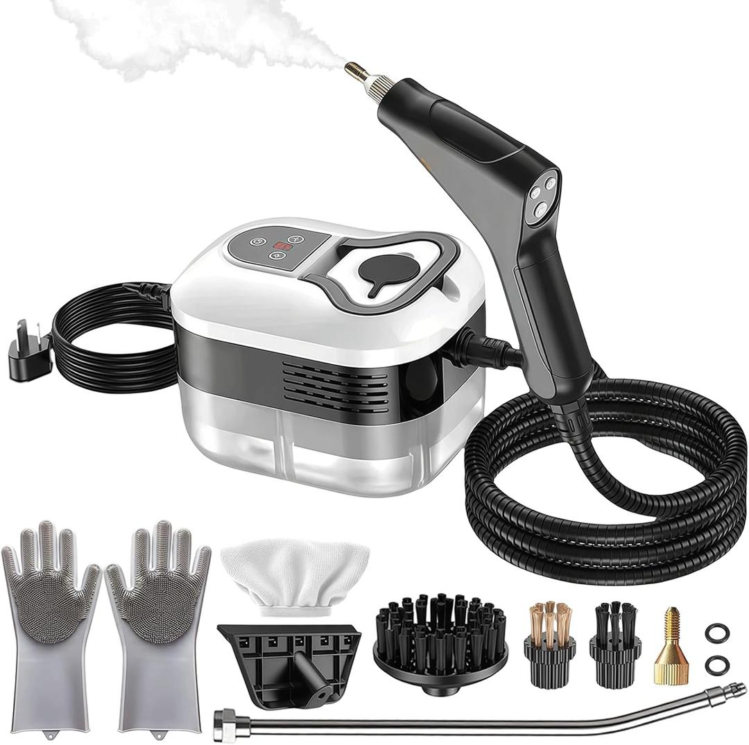 Steam Cleaner, 2500W High Pressure Steamer for Cleaning, 6-Level Adjustable Handle, 10s Fast Heat-Up, 250F Deep Cleaning for Home, Kitchen, Car, Dirt, Grease, Grout, Tile