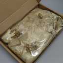 WILLBOND 36 Pcs 3 Size Christmas Poinsettia Christmas Tree Flowers Glitter Faux Flowers Decoration Artificial Poinsettia Ornaments for Christmas New Year Home Outdoor Decoration (Gold, 4/ 6/ 8.7 Inches)