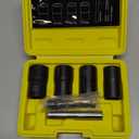 Topec 6PCS Lug Nut Removal Tool, 1/2-Inch Drive Wheel Lock Removal Kit, 17,19,21,22mm Stripped Lug Nut Remover, Extractor Socket Set for Broken, Damaged, Rounded Bolts