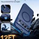 CANSHN Magnetic for Google Pixel 9 Pro XL Case(6.8 Inch), Upgraded [Full Camera Protection] [Compatible with Magsafe] [Translucent Matte] Shockproof Protective Phone Cover, Deep Blue