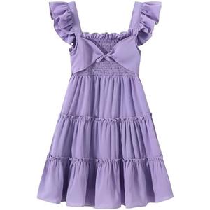 Jolyshlid Girls Summer Dresses Sleeveless A-Line Tiered Dress Tween Girl Sundress 9-10Y