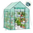 Ohuhu Greenhouse for Outdoors with Screen Windows, 57 x 57 x 76'' Walk in Plant Greenhouses Heavy Duty with Durable PE Cover, 3 Tiers 12 Shelves Stands Plastic Portable Green House with Shelf Clips
