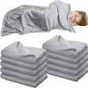 Breling 10 Pcs Cot Blanket Toddler Daycare Nap Blanket for Kids 39 x 47 Inch Fleece Baby Warm Fluffy Cozy Rest Time Supplies for Classroom, Preschool, Daycare or Nursery(Dark Gray)