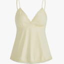 SHENHE Women's Lace Babydoll Tank Top Sexy V Neck Sleeveless Flared Hem Flowy Peplum Tops Size L
