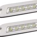 Partsam 2Pcs 12V RV LED Porch Awning Lights Bar White 30 LED Exterior/Interior Wall Lamps Utility Strip Lights Bar Surface Mount for Trucks Motorhome Caravan Camper Trailer