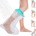Waterproof Leg Cast Cover for Showering, Reusable Shower Sleeve for Leg After Surgery, Watertight Non-Slip Adult Fracture Protector Bag, Watertight Adult Cast Protector for Calf/Ankle/Wound/Bandages (1PK)
