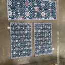 Falflor Moroccan Trellis Non Skid Washable Durable Kitchen Rug Sets with Runner Soft Floor Mats for Hallway Indoor Bathroom Laundry Room, 3 Pack