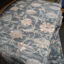 9x12 Washable Area Rug for Living Room, Extra Large Vintage Boho Rugs for Dining Room, Kids Room, Farmhouse, Durable Low Pile Non Slip Carpet for High Traffic Areas, Soft Blue