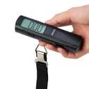 INFOOD Battery-Free Digital Luggage Scale, Suitcase Scale for Travel, Portable Luggage Weight Scale with Hook & LCD Display for Luggages, Packages & Bags, 110lb/50kg Handheld Scale, Black
