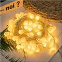 LED Outdoor Camping Lights, Battery/USB Powered, Decorative Ball Lights for Canopy TentWarm Light 5m 20USB Model With Decoration