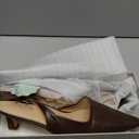 Mostrin Brown Kitten Slingback Heels for Women Low Pointed Closed Toe Heels Women's Pumps Shoes Dressy for Office Work Party, Size 9