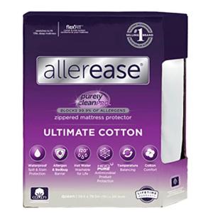 AllerEase Ultimate Allergy Protection and Comfort Zippered Mattress Protector, King, White