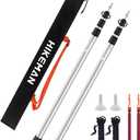 HIKEMAN Tent Poles Camping Poles for Tarp Awning Canopy Porch Sun Sails Tarpaulin Headroom Aluminium Adjustable Telescoping (silver)