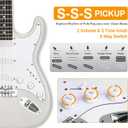 MOSEN 39" Electric Guitar Kit, SSS Pickups, Maple Neck, with Amp, Bag, Capo