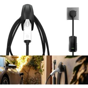 SEVEN SPARTA Charging Cable Holder with Chassis Bracket Compatible with J1772 EVs Charger Cable Organizer Car Accessories Wall Connector, Patent Approved (Black for J1772 EVs)