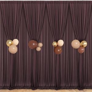 40 ft x 10 ft Wrinkle Free Brown Backdrop Curtain for Parties, Wedding Brown Photo Backdrop Drapes, Fabric 8 Panels 5ft x 10ft for Baby Shower Photoshoot Engagement Birthday Photography Background