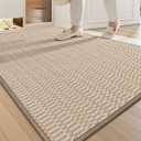 DEXI Front Door Mat 17x30, Non Slip Dirt Trapper Absorbent Doormat for Entryway, Low Profile Thin Entry Mats for Inside Entrance, Hallway, Porch, Beige (1'5" x 2'6" (Rectangular))