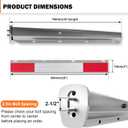 TIROL Stainless Steel Straight Spring Loaded Mud Flap Hanger Set 2.5" Bolt Spacing 30" Length with Aluminum Reflective Tapes fit for Semi Trucks, 1 Pair 2 Pcs