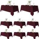 Fitable 8 Pack Table Cloth Rectangle Table: Stain and Wrinkle Resistant Tablecloth Rectangular, Washable Polyester Tablecloths for Wedding Party Dining Banquet Event Catering(Burgundy, 70x120 Inch)