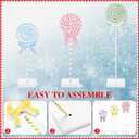 Amyhill 6 Pcs Christmas Candyland Table Decorations Wooden Colorful Candy Bow Block Tabletop Centerpieces Sign Xmas Tiered Tray Decor for Home Xmas Holiday Kitchen Party Decor