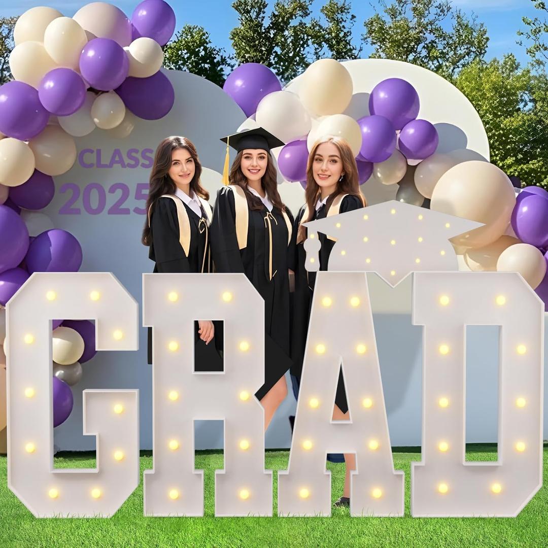 Graduation Decorations 2026, GRAD Marquee Letters 4 Feet Tall, Graduations Marquee Letter, GRAD Light Up Letter for 2026 Graduation Party Decorations