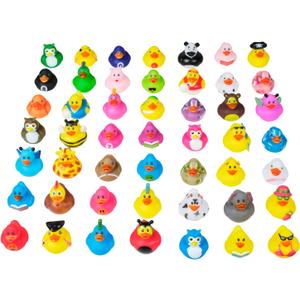 Kicko 2 inches Assorted Rubber Ducks in Bulk - 25 Pack - Ducking Jeeps for Kids