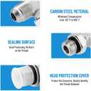 5 Pack 90 Degree Elbow Hydraulic Hose Fittings: 1/2" JIC 37 Male x #8 SAE/ORB Male, Hydraulic End Connectors with Protection Cover - 6801-08-08