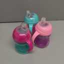 Nuby Clik-It Grip N' Sip Soft Spout No-Spill Training Sippy Cup with Handles - (3-Pack) 10 oz - 4+ Months - Aqua/Purple/Pink