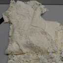 LAI MENG FIVE CATS Women's Short Sleeve Elegant Floral Lace Cocktail Party Swing Midi Dance Dress (XS)