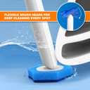 NEWE Disposable Toilet Brush, Toilet Bowl Wand Holder Set with Upgraded Clamping System, 16PCS Cleaner Refills, Bathroom Cleaning Tool for Sink Bathtub Drain Wash Basin Urinal