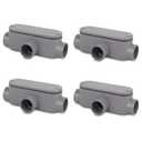 CKVIHAV 4Pack 3/4 Inch Rigid PVC Conduit Body Type T, Slip x Slip PVC Conduit Bodies T Type with Cover and Gasket, Gray