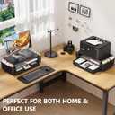 OPNICE Desk Organizers and Accessories, Computer Monitor Stand Riser with Drawer and 2 Pen Holders, Printer & Laptop Stand, Office Desk Accessories & Workspace Organizers for Home Office Supplies, Black