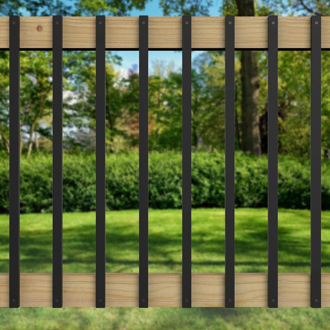 Metty Metal 60 Pack 32.25 inch Deck Balusters with End Caps&Screws-Upgraded Rectangle Metal Railing Spindles Kit for Decks,Porch,Staircase,Outdoor Balustrade