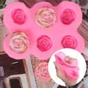 2 PCS Rose Silicone Fondant Molds Flower Cake Resin Mold Soap Silicone Molds Chocolate Ice Cube Fondant Mold Kitchen Baking Tools for Cakes Soaps Chocolates DIY Projects