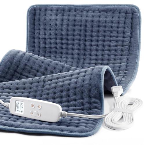 VAAGHANM Heating Pad: 33 x 17 inches Electric Heating Pad for Back -Extra Large Heat Pad for Shoulder/Neck/Knee/Arms - Upgraded 6 Timer & 6 Temperature Controller -Auto Shut Off