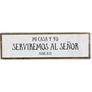 Mi Casa Y Yo Serviremos Al Senor  Spanish Bible Verse  mensajes cristianos para decorar - Metal and Wood Sign (Light)