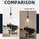 Black Pendant Lights - Glass Pendant Lights Kitchen Island - Hanging Light Fixture for Kitchen Island Dining Room H-7010-BKCL-R